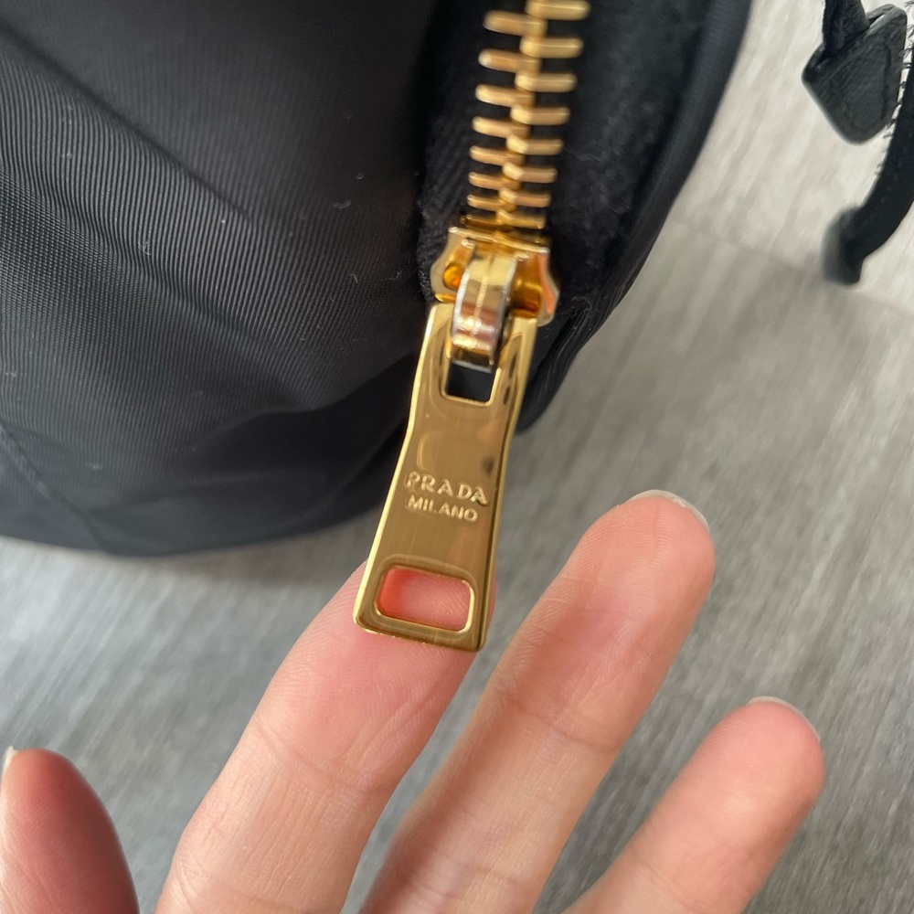 Prada Black Nylon Drawstring Mini Backpack with G… - image 10